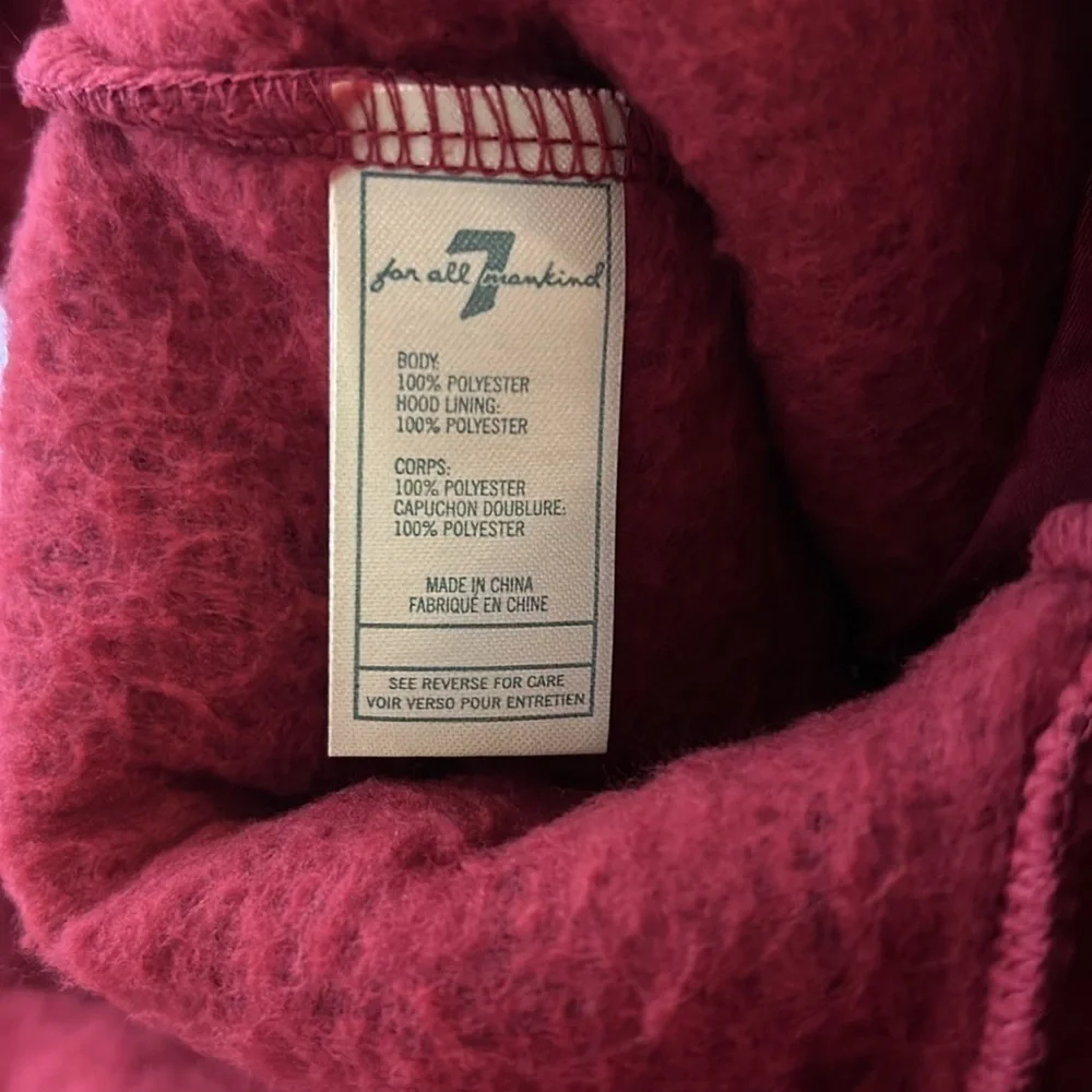 NWT 7 for All Madkind High Pile Fleece Pam in deep red, toddler size 24 months.